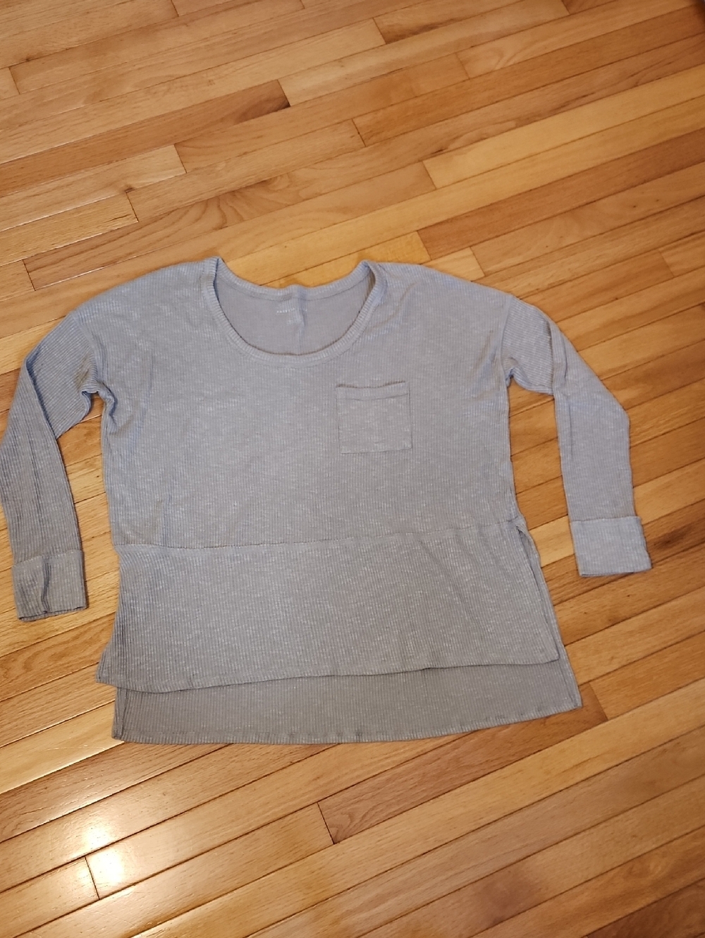 American Eagle Taupe Ribbed Long Sleeve Top